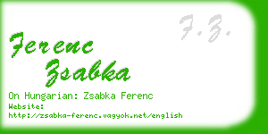 ferenc zsabka business card